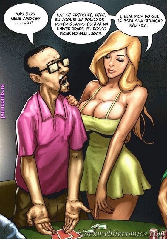 Quadrinho de sexo de Traição no Strip pôquer pornô
