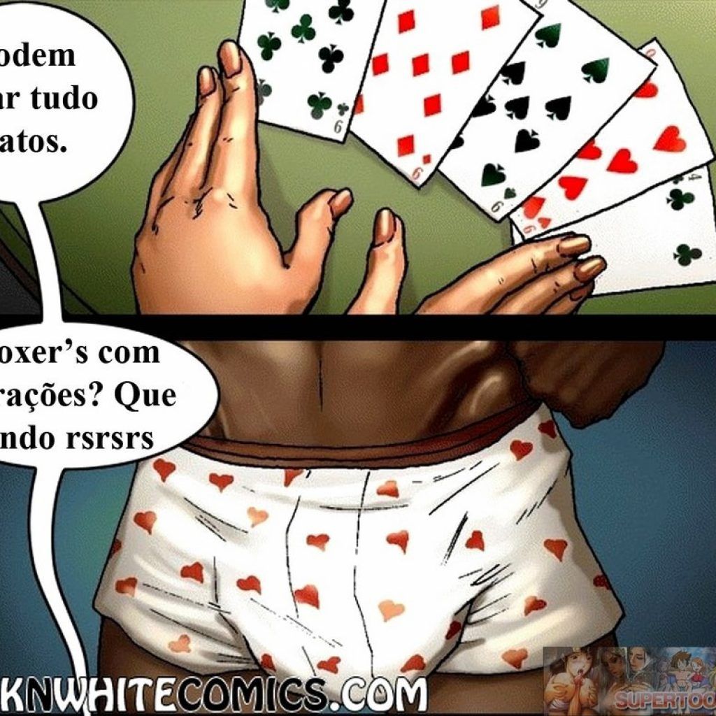 Jogando poker com a gostosa  interracial